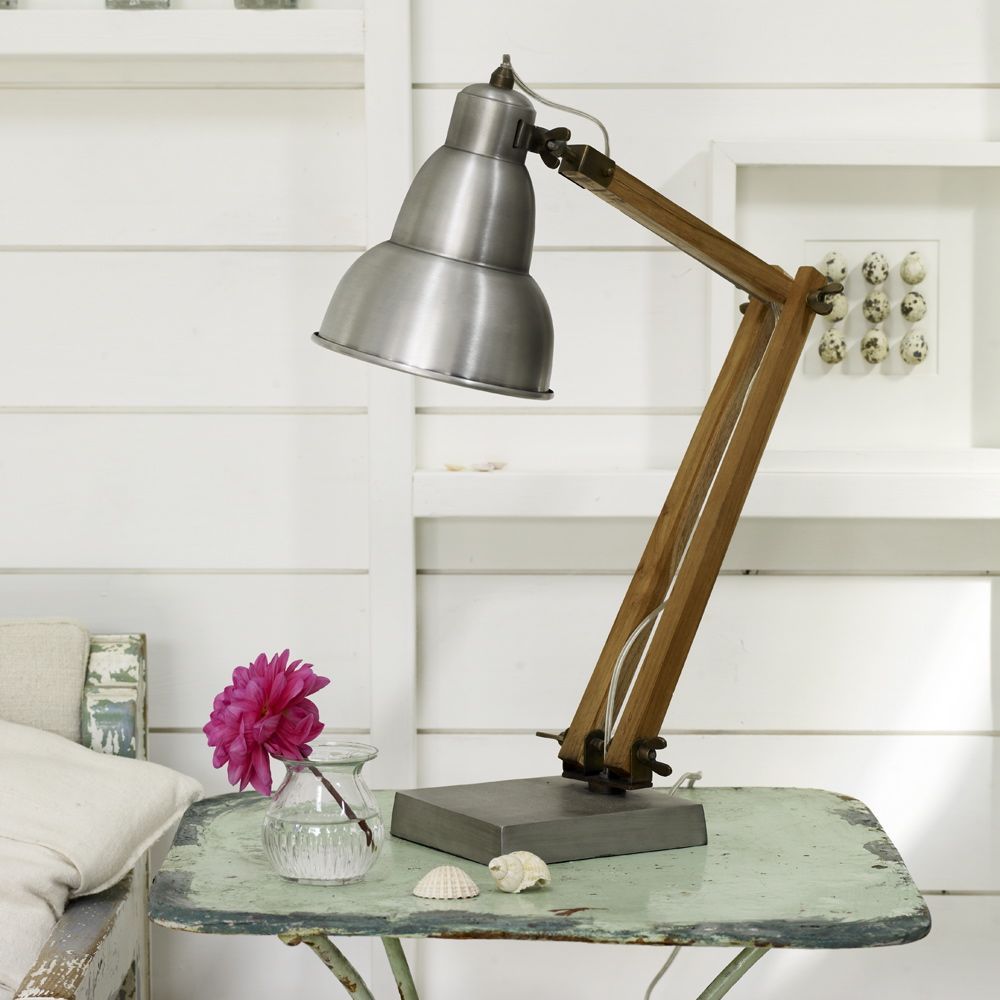 Wood and Metal Desk Lamp