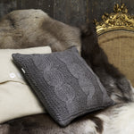 Grey cable Knit Cushion