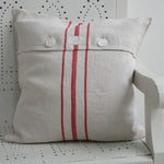 Linen Grain Sack Cushion Cover in Red