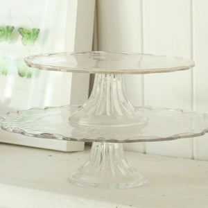 Pressed glass Flat Cake Stand Small