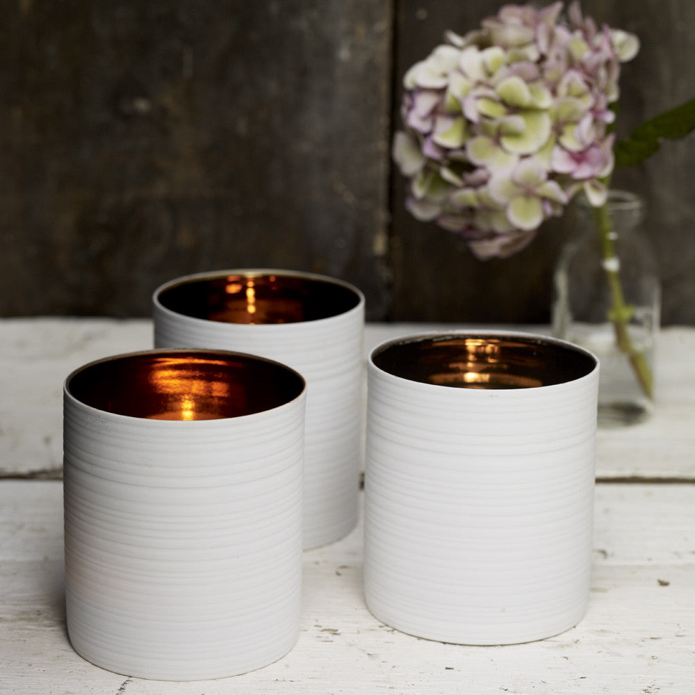 Set of 3 Porcelain Votives