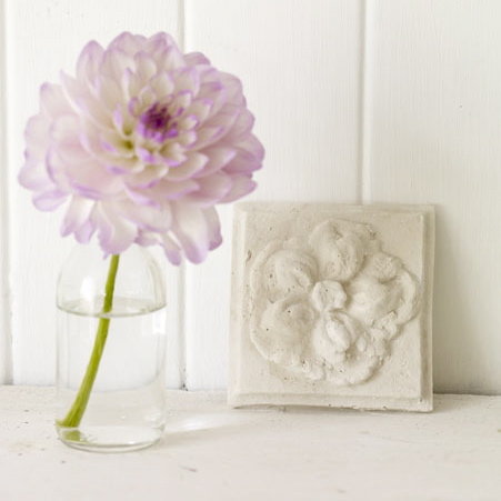 Small Plaster Cast plaque-Flower