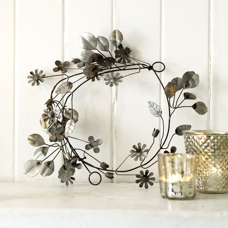 Tin Flower Wreath