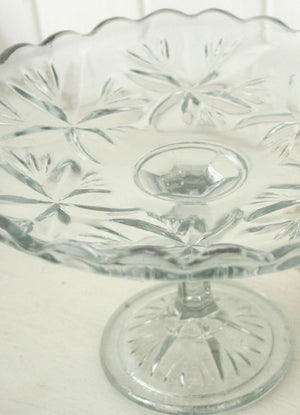 Pressed glass Velvet Edge Cake Stand