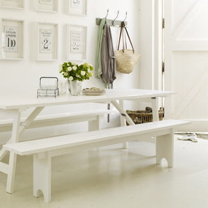 White Refectory Bench